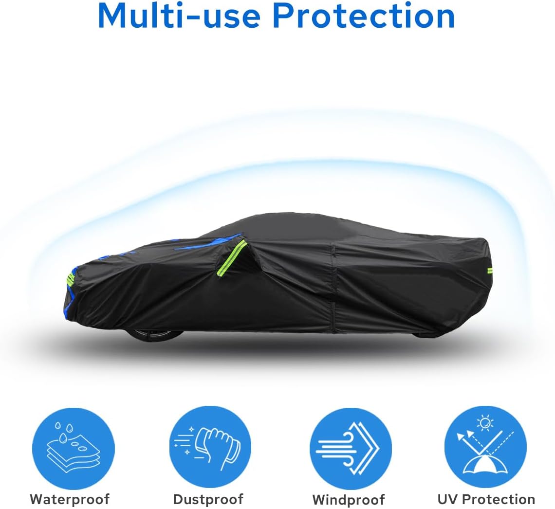 Avecrew Car Cover Waterproof All Weather for Automobiles, Outdoor Heavy Duty Full Exterior Covers for Sedan(194"-208")