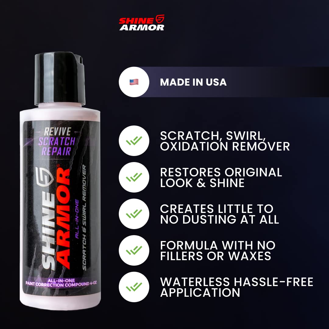 SHINE ARMOR Car Scratch Remover Repair Protection & Swirl Remover Polish 4oz