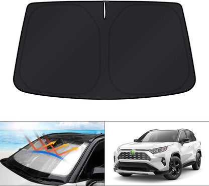 KUST Windshield Sun Shade for Toyota RAV4 2019-2022 2023 2024 2025 2026 Window Accessories Shade Sun Visor Cover Foldable Block UV Rays - Colors C