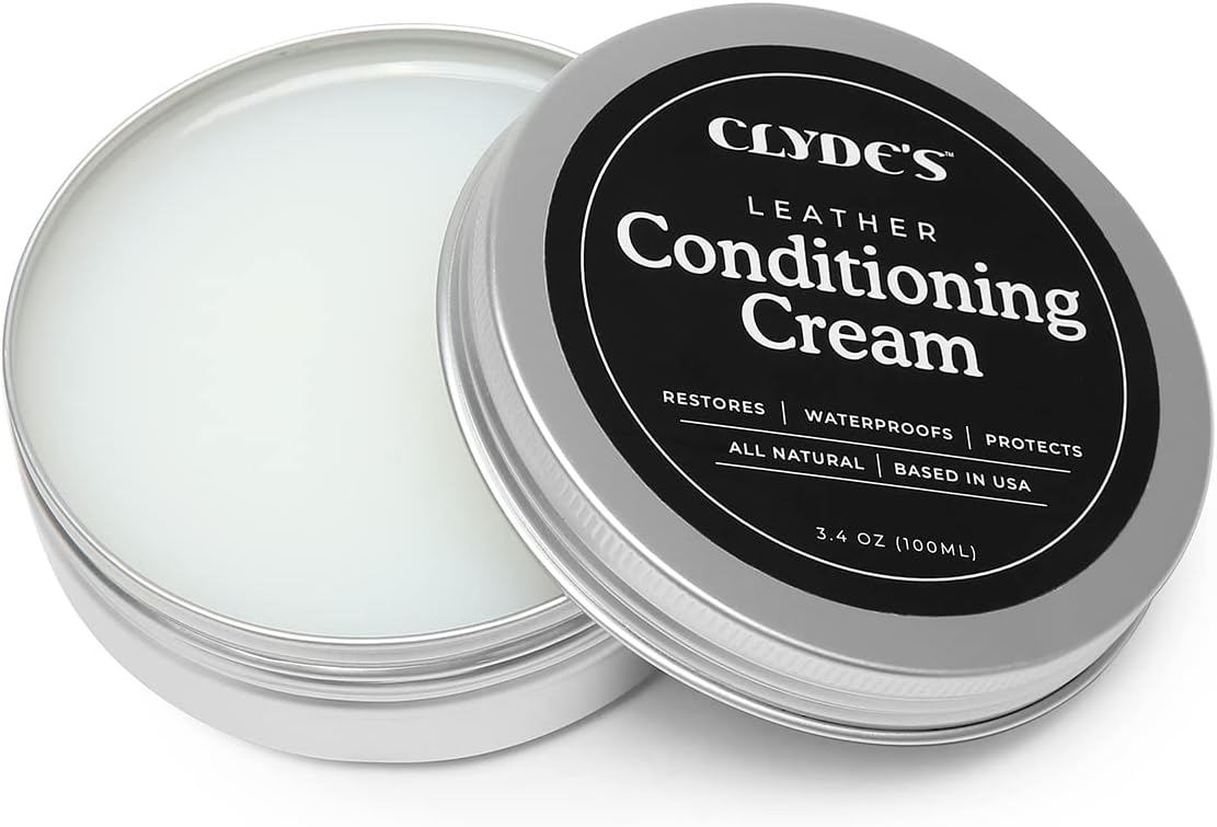 Clyde's™ Leather Conditioning Cream | All Natural, Non Toxic Formula | Restore & Repair Sofas, Car Seats, Shoes and More