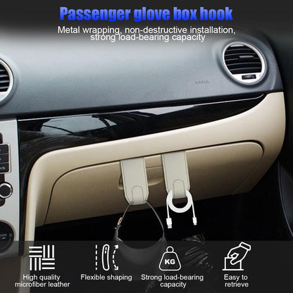 Bittwee Car Co-Pilot Glovebox Hooks, 2PCS Anti-Scratch Vehicle Passenger Seat Storage Hanger for Handbag Purse Umbrellas, Auto Interior Organizer, Universal for SUV Sedan Truck(Black)