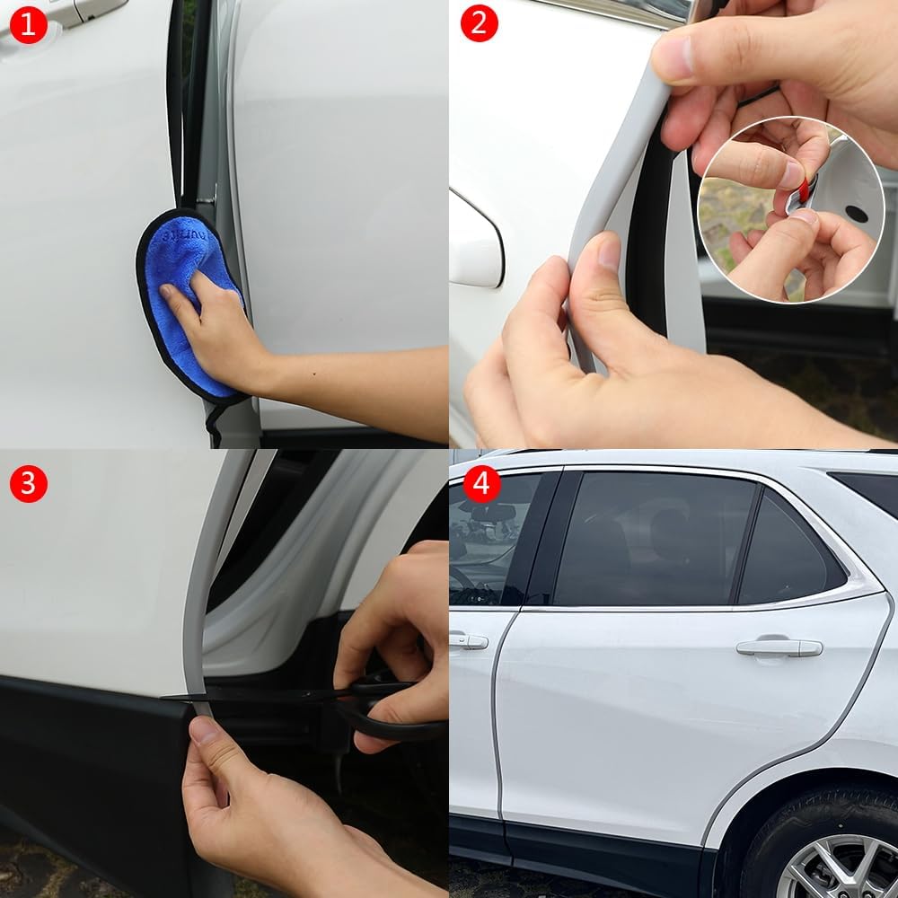 Winunite 32.8ft (10m) Car Door Edge Guards Clear – Self-Adhesive PVC, U-Shaped, Fits Most Vehicles, Scratch- and Chip-Resistant – Reduces Dings in Parking Lots