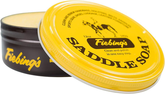 Fiebing's Yellow Saddle Soap for Leather (2 Pack, 12 oz Each) - Leather Cleaner & Conditioner to Soften, Protect & Restore Leathercraft - Leather Soap for Car Seat, Couch, Shoe, Purse, Boot, Bag