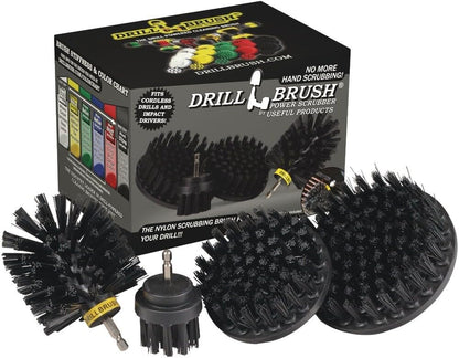 Interior Car Detailing Drill Brush Set - Soft Bristle Power Scrubber Attachments for Cleaning Car, Truck, Upholstery, Carpet, Leather, Seats, Wheels, Rims, Dash, Console, & Trim - Nylon Auto Scrubber