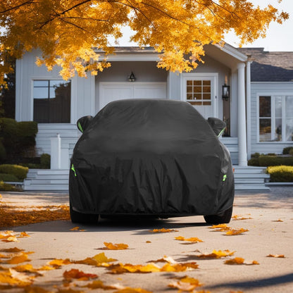 Car Cover Waterproof All Weather for Automobiles, Outdoor Full Exterior Covers for Sedan Black(Suggest Car Length from 194"-208")