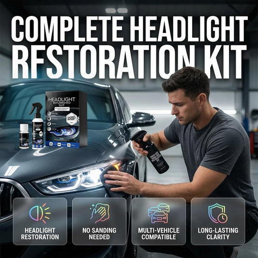 Automotive Headlamp Restoration Fluid, 2026 New Automotive Headlight Restoration Kit, Multifunctional Headlight Refurbish Kit for Cars, Easy Use Headlight Repair Kit for All Vehicles (1)