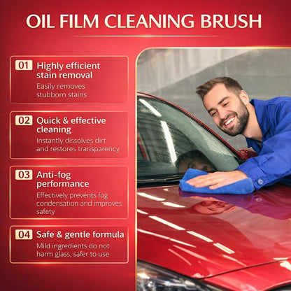 2 Pack Automotive Oil Film Cleaning Brush for Windshield, Car Glass Oil Film Remover with Hydrophobic Coating, Rain Repellent Windshield Cleaner Tool Improves Driving Visibility