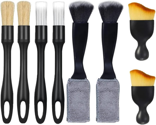 8PCS Car Detailing Brush Set, Car Detailing Brush, Soft Car Cleaning Brush, Suitable for Cleaning Car Interiors, Including Air Vents, Center Console, Seat Gaps, and More