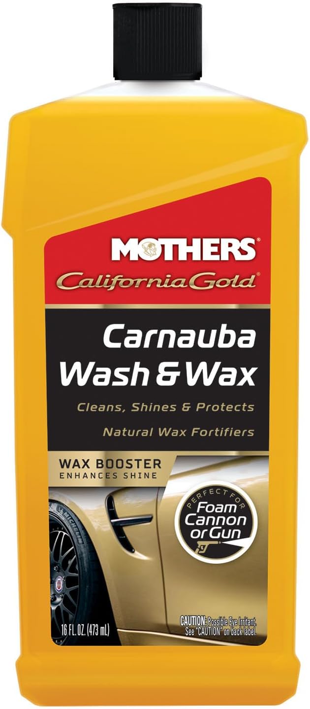 Mothers California Gold Carnauba Wash & Wax, 64 oz. — Cleans, Shines & Protects – Gentle, pH Balanced, Ultra-Sudsy for a Spot-Free, Brilliant Finish. Biodegradable & Won't Strip Wax or Ceramic (05674)