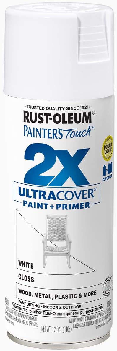 Rust-Oleum 334029 Painter's Touch 2X Ultra Cover Spray Paint, 12 oz, Gloss Clear - Colors F