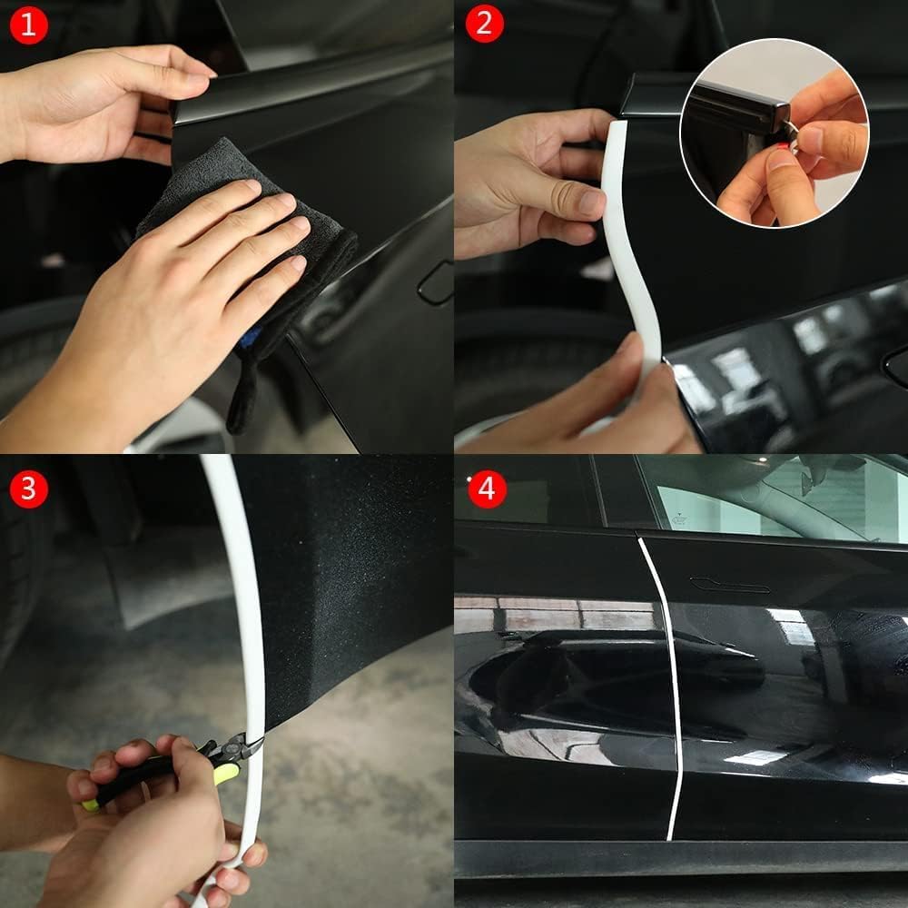 Winunite 32.8ft (10m) Car Door Edge Guards Clear – Self-Adhesive PVC, U-Shaped, Fits Most Vehicles, Scratch- and Chip-Resistant – Reduces Dings in Parking Lots