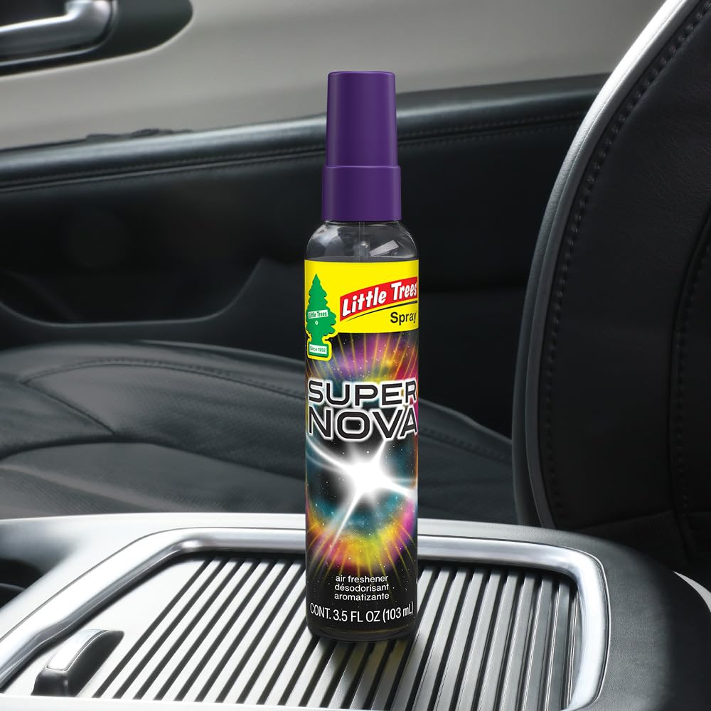 LITTLE TREES Car Air Freshener | Spray Provides a Long-Lasting Scent for Auto or Home | On-the-go Freshness | Black Ice, 6 Air Fresheners