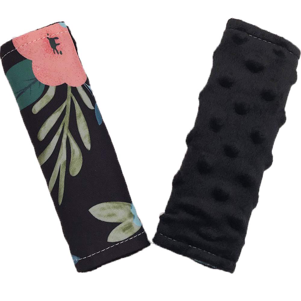 Baby Car Seat Neck Cover, Car Seat Strap Cover, Seat Belt Cushions Pads, Shoulder Strap Protectors, Reversible Pram Harness Covers in Minky Dinosaur, Baby Neck Pad Protector