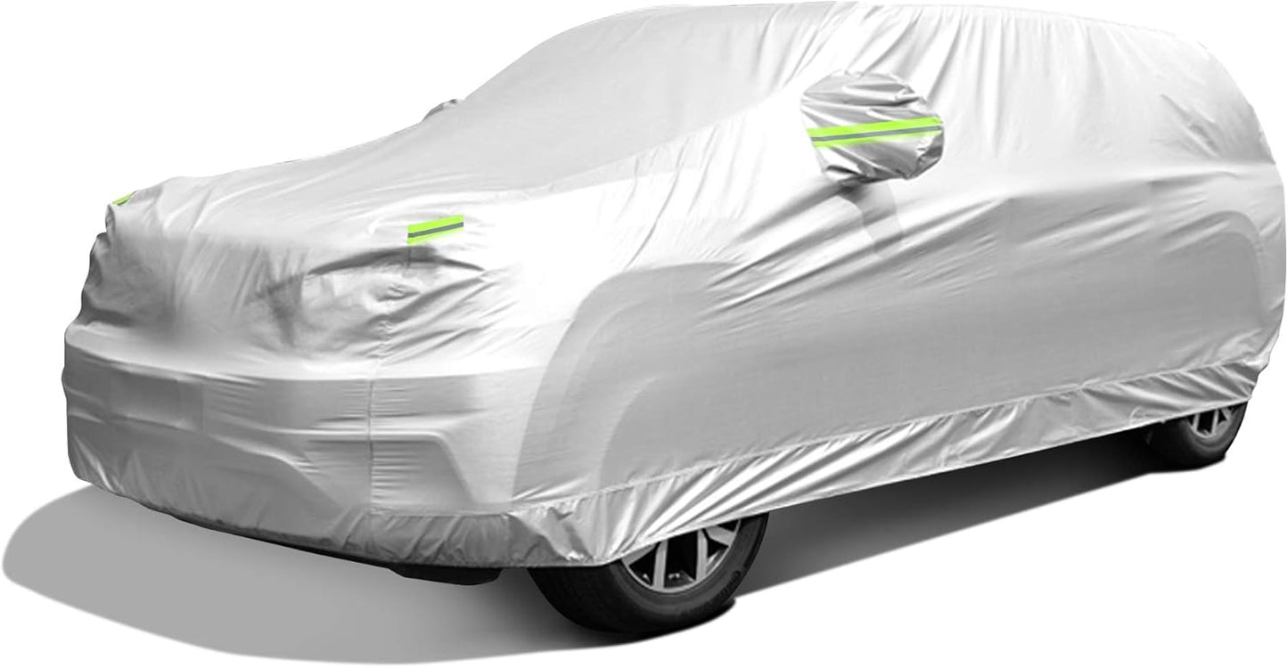 Car Cover, SUV Waterproof Car Covers for Automobiles All Weather Season UV Hail Protection Snowproof Full Car Cover, Outdoor Full Cover Universal Fit SUV Up to 190’’