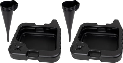 Scepter AMKIT01 15.5 Quart Oil Drain Pan with Pour Spout and 18-Inch Mechanics Funnel Kit for Automotive Fluids Including Engine Oil, Anti-Freeze, Transmission Fluid and More, Black