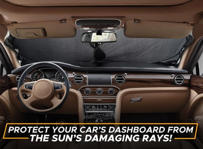 EcoNour Car Windshield Sun Shade | 2025 Upgraded Innovative No-Light-Pass Technology for Maximum Coverage | Foldable Sun Shade Keeps Your Vehicle Cool | Must-Have Car Accessories | Small (59" x 29") - Colors A