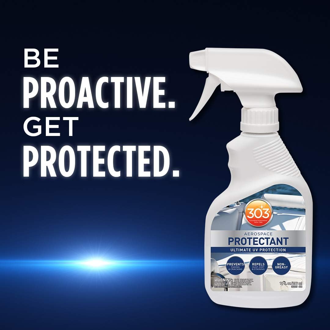 303 Products Marine Aerospace Protectant Spray, UV Protection for Boat Vinyl & Surfaces – Repels Dust, Dirt & Staining, Matte Finish, Restores Like-New Appearance, 32 oz