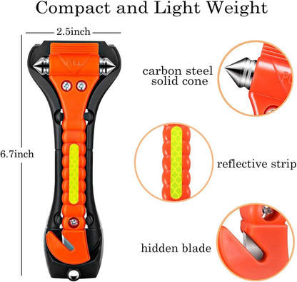 10 Pack Car Safety Hammer, Auto Emergency Escape Tool Car Window Glass Breaker and Seat Belt Cutter for Family Rescue, Car Life Saving Survival Kit