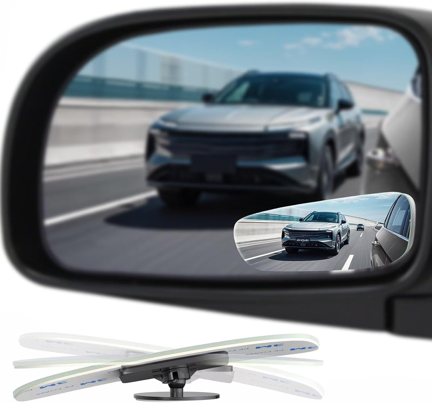 BFXM Blind Spot Mirrors 2 Pack, Car Accessories Frameless Side Mirror Blindspot Convex HD Glass, Side View Mirror Blindspot with Wide Angle Adjustable Stick for Car SUV and Trucks