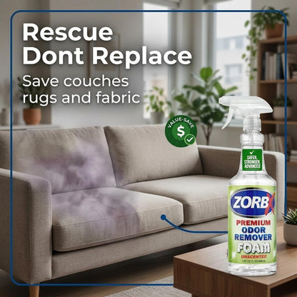 ZORBX Unscented Odor Eliminator for Strong Odor 16 Fl Oz - Used in Hospitals & Healthcare Facilities - Advanced Trusted Formula, Fast-Acting Odor Remover Spray for Dog, Cat, House & Carpet