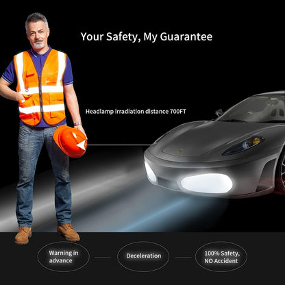 Reflective Safety Vest for Women Men High Visibility Security With Pocket Zipper Front Meet ANSI/ISEA Standard