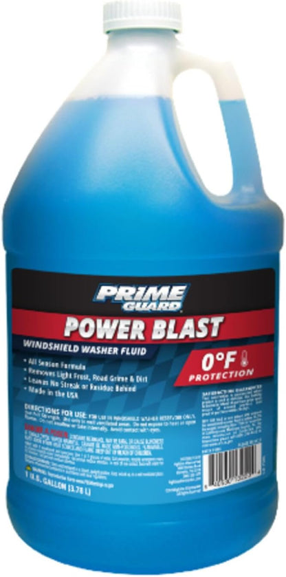Prime Guard -35°F All Season Blast Windshield Washer Fluid | De-Icer Formula, Removes Ice, Bugs & Road Grime | Ready-to-Use & Safe for All Vehicles | 1 Gallon