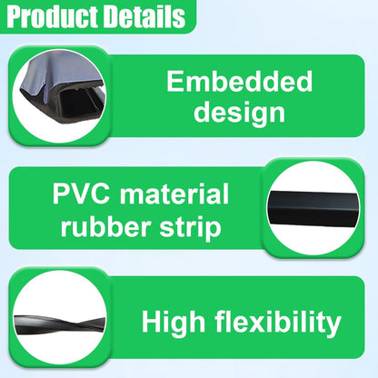 Car Rubber Side Window Wiper Blade, Multi-Function 14" Auto Door Glass Insert Wiper Strips, Universal Waterproof Automotive Window Gap Filler Accessories for Cars, Trucks, SUVs (2PCS)