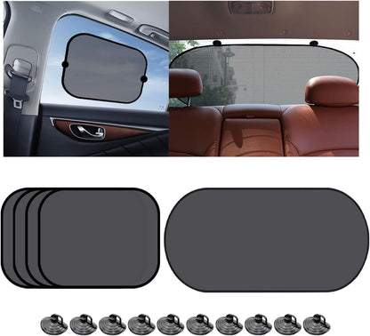 2 Pack Universal Car Window Shade, Cling Sunshade - Sun, Glare and UV Rays Protection for Your Child - Baby Side Window Car Sun Shades, Blocks Over 98% of Harmful UV Rays (Large)