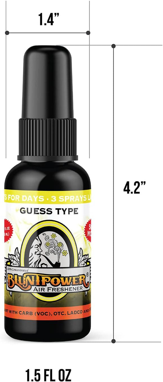 BluntPower (Baby Powder, 1 Pack) Concentrated Air Freshener Spray - Oil-Based Room Diffuser Spray - Long-Lasting Bathroom Scent, Car Freshener & Odor Eliminator - Colors B