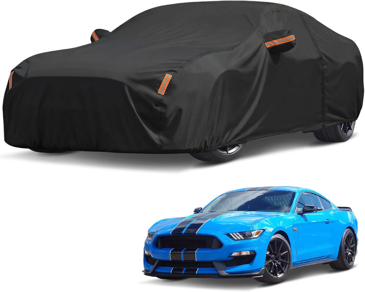 NEVERLAND Sedan Car Cover Waterproof Heavy Duty All Weather Protection Snow Anti-UV Windproof Outdoor Full Car Cover Fit for Automobiles BMW/Mercedes-Benz/Honda（for Car Size:183''L x 70''W x 59''H）