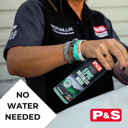 P&S Professional Detail Products Epic Waterless Wash – No-Water Car Cleaner, Polymer Gloss Intensifier, Safe on Paint, Metal & Glass, Quick Detailer & Wax Alternative, 1 Pint