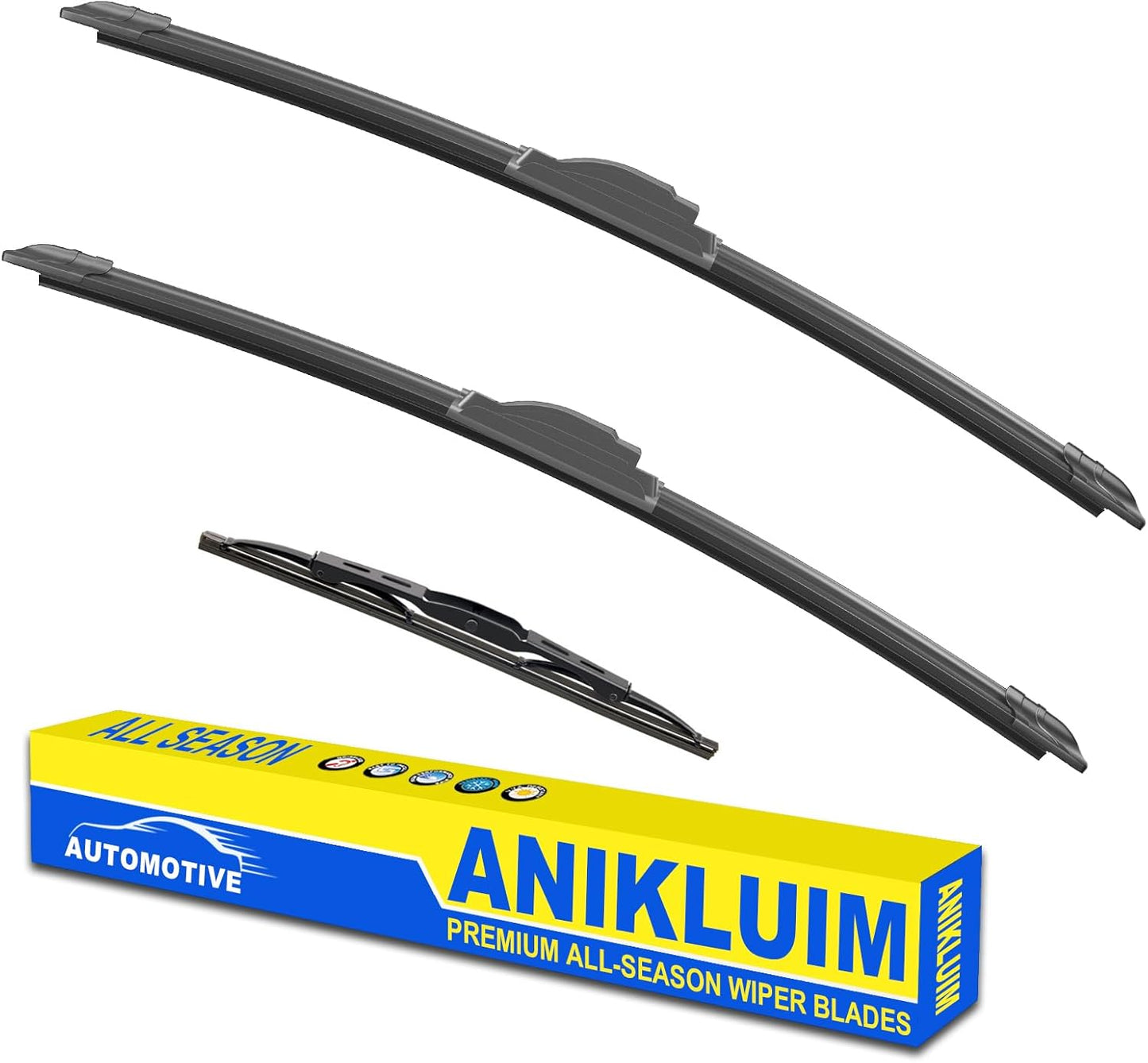 ANIKLUIM® 28"+28" Wiper Blades with 16" Rear Wiper Blade Set Replacement for 1996-2007 Caravan Town & Country Windshield Wipers Original Factory Quality (Pack of 3) - Colors A