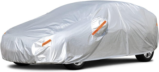 Kayme Car Covers for Automobiles Waterproof All Weather Sun Uv Rain Protection with Zipper Mirror Pocket Fit Toyota Camry, Honda Accord/Civic, Nissan Altima, Kia K5 etc.(186 to 193 Inch) 3XL
