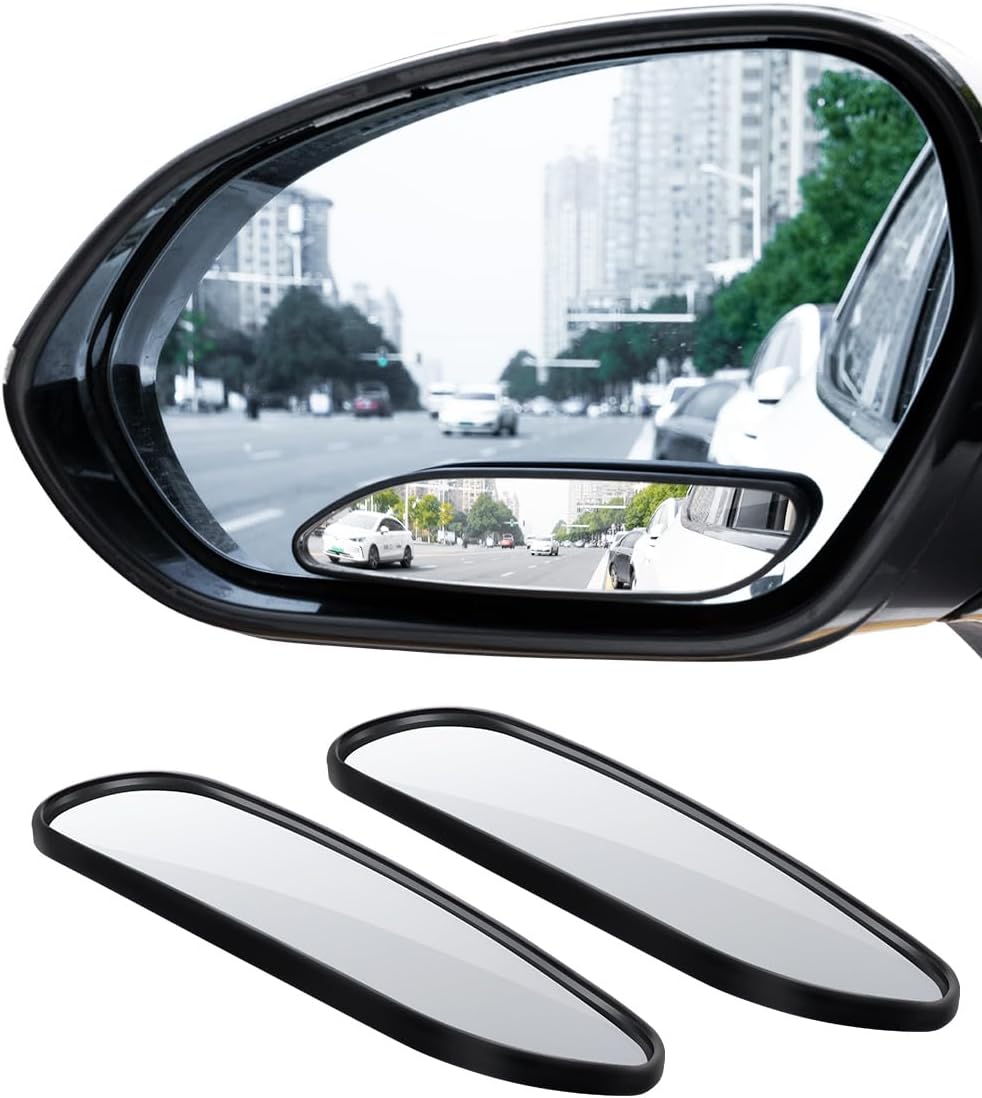 WildAuto Blind Spot Mirror, Rectangle Adjustable Car Auxiliary Universal Wide Angle Mirror for Universal Cars (Adhesive, 2pcs)
