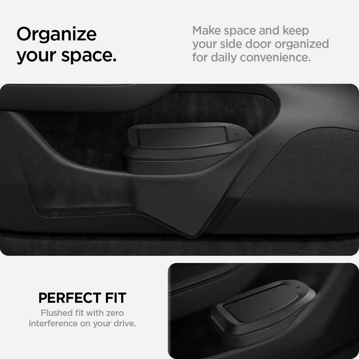 Spigen Door Pocket XL Car Trash Can [with Magnetic Lid] Waterproof Door Pocket Organizer 2025 2026 Tesla Model Y Juniper Premium & Performance Accessories - Driver Side Only