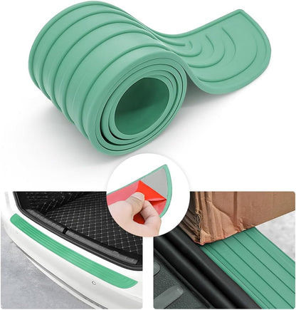 Car Rear Bumper Protector Guard, Anti-Scratch Abrasion Rubber Trunk Door Entry Sill Guard, Non-Slip Vehicle Trim Cover Protection Strip, Car Accessories for Most Cars and SUV (Black/Red/35.4" x2.7)