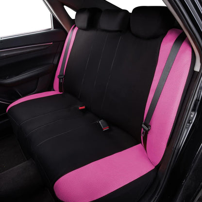 Flying Banner Butterfly car seat Covers ful Set Fashion Universal Lady Woman Female Rear Bench Split Colorized (Pink, 2 Fronts - Lace)