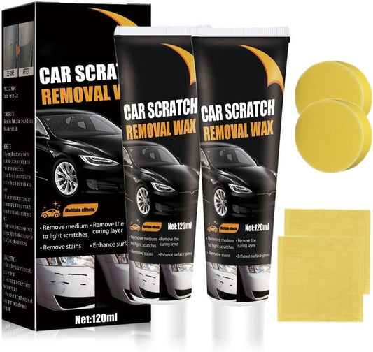 2PCS Scratch Remover for Vehicles, 2026 New Car Scratch Removal Wax, Car Scratch Repair Paste Car Scratch Remover Kit, Cars Paint Scratchs Repair Kit with Wipe Sponge