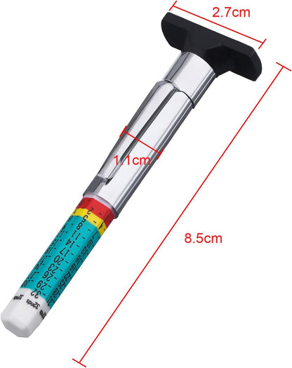 BBTO 50 Packs Tyre Tread Depth Gauge Color Coded Tire Depth Gauge Tool Tire Tread Accurate Measurement Tools, Green