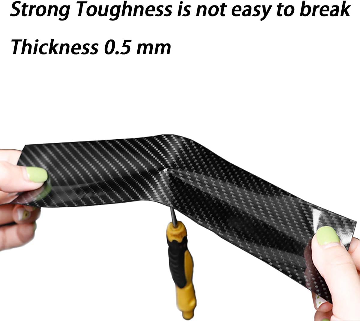 DGSL Car Door Edge Guards Door Sill Protector, 2.7In x 33Ft 5D Carbon Fiber Car Wrap Film, Vinyl Automotive Wrap Film Anti-Collision Fits for Most Vehicles (Black)
