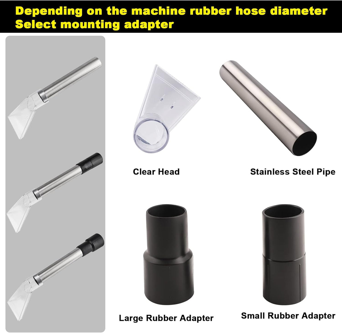Carpet Vac Extractor Attachment-Tool - Cleaning Vacuum Clear Upholstery Car Detailing Turn Shop Vac into an Extractor