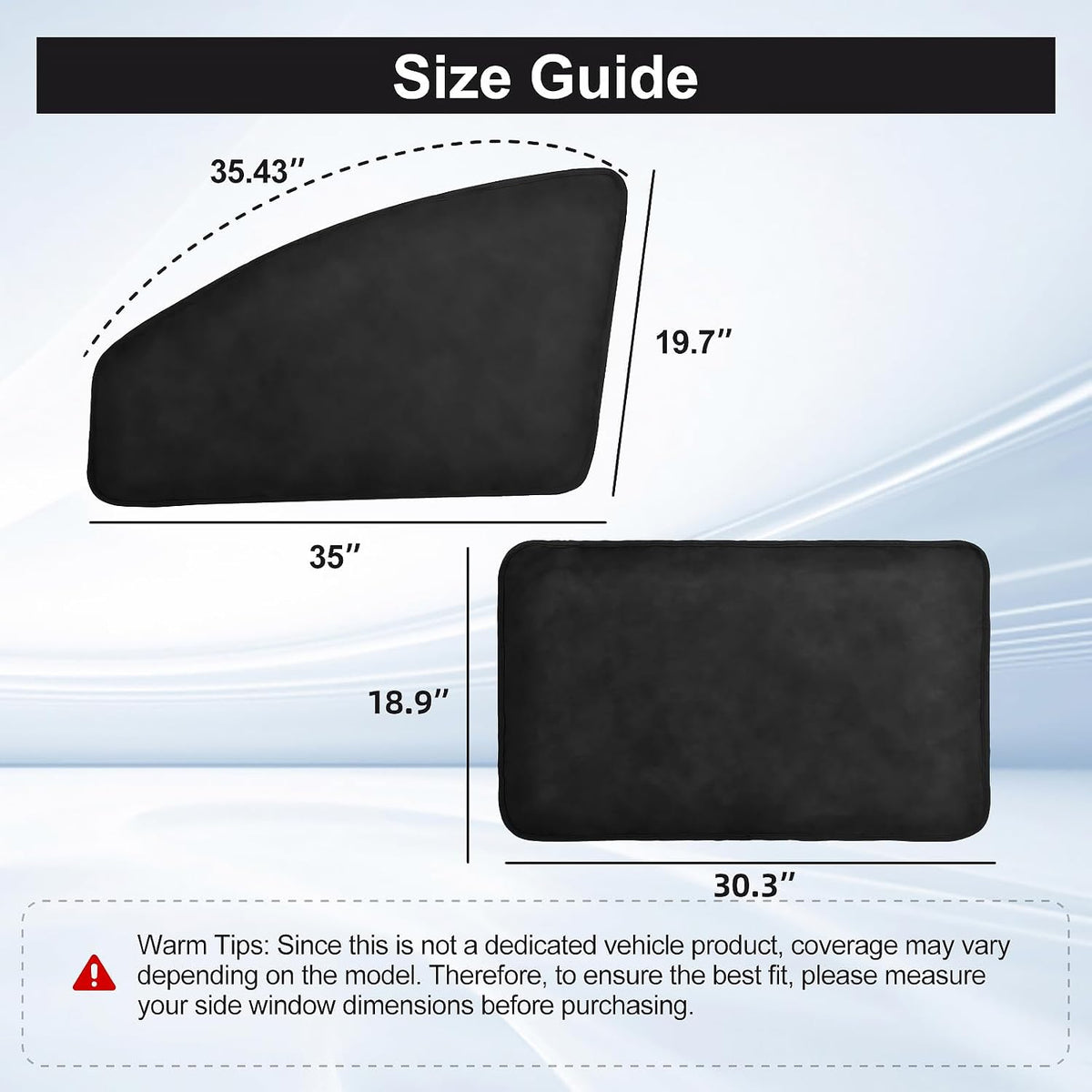 XCBYT Magnetic Car Side Window Shades 4 Pack, 100% Blackout Privacy | Blackout privacy for camping, naps & work. Keeps your car cool. Fits steel frames only, measure first. Handle magnets gently