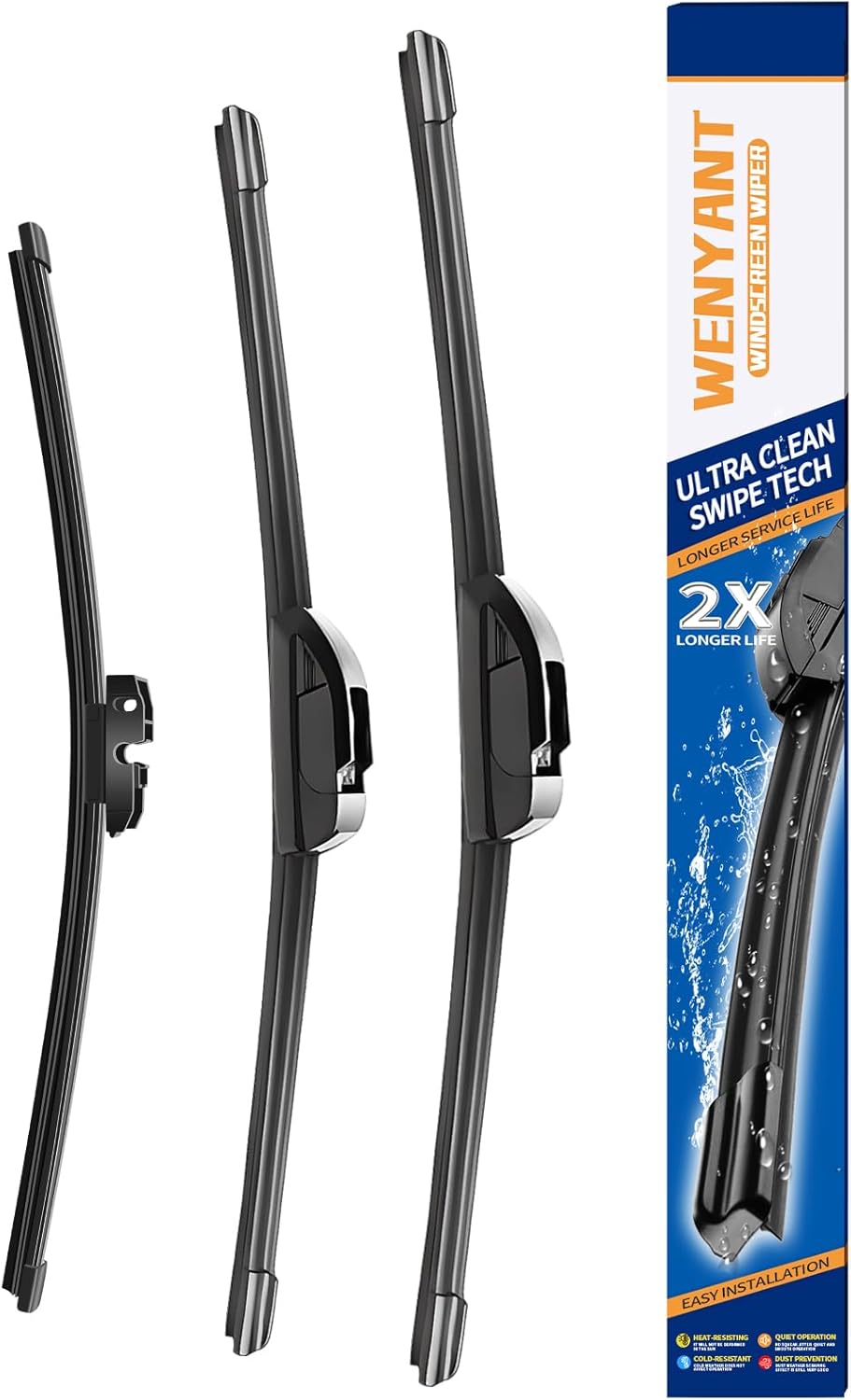 26"/19"/16" Windshield Wipers Compatible with Toyota Prius 2010-2015 Front and Rear Wiper Blades for My Car Automotive Replacement (Set of 3) - Colors B