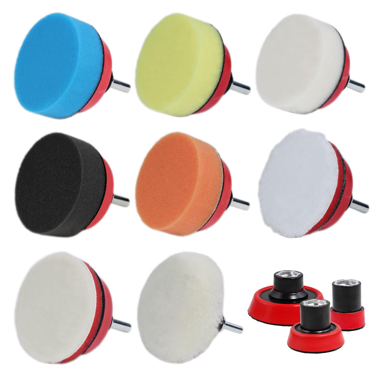 Car Foam Polishing Buffing Kit, Polishing Buffing Pads, Wool Pads,Polishing & Buffing Wheels, for Headlights & Body Foam Wax & Buffer Kits (27)