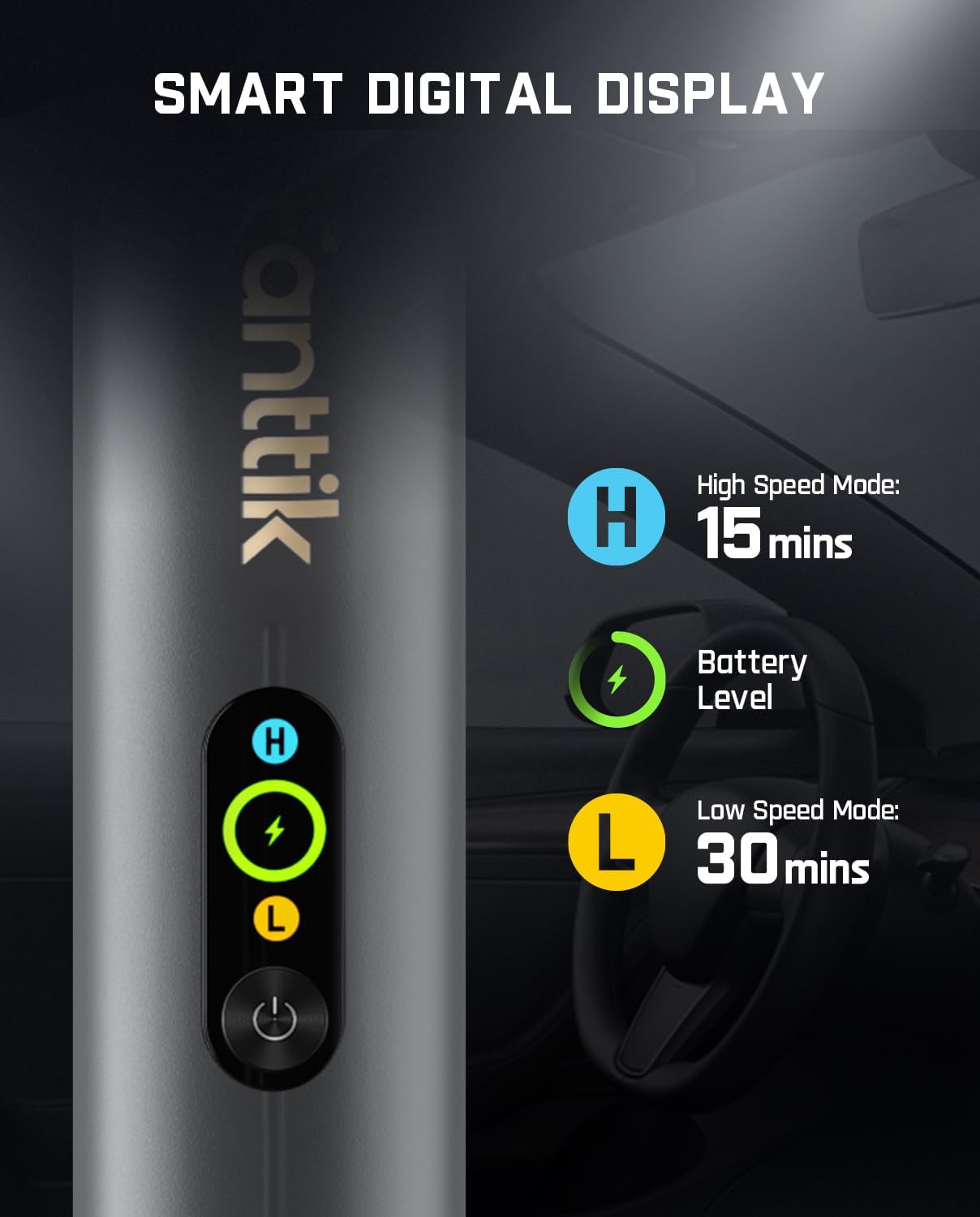 Fanttik Slim V10 APEX Cordless Car Vacuum, 4-in-1 Portable Mini Handheld Vac, 19kPa Suction Power, Upgraded Smart Digital Display, 2 Suction Modes for Small Jobs, Car, Office Desk, Keyboards (Black)
