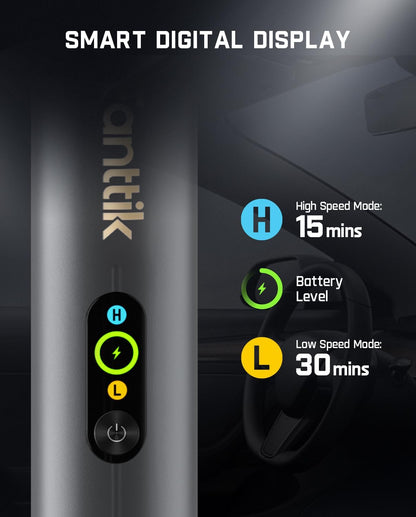 Fanttik Slim V10 APEX Cordless Car Vacuum, 4-in-1 Portable Mini Handheld Vac, 19kPa Suction Power, Upgraded Smart Digital Display, 2 Suction Modes for Small Jobs, Car, Office Desk, Keyboards (Black)