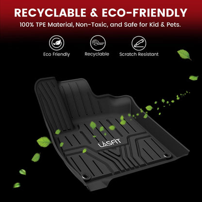 LASFIT Full Set Floor Mats for Honda CR-V 2026 2025 2024 2023 (Gasoline & Hybrid & e:FCEV), All Weather TPE Custom Fit Floor Liners 1st & 2nd Row & Seat Back Mat & Cargo Mat (Upper Position)