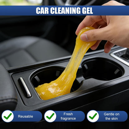 Craedli 2PCS Car Cleaning Gel Auto Detailing Putty, Universal Car Interior Cleaner Slime, Reusable Dust Remover Cleaning Supplies Kit Tools for Air Vents Keyboards, Car Accessories Presents (Blue)