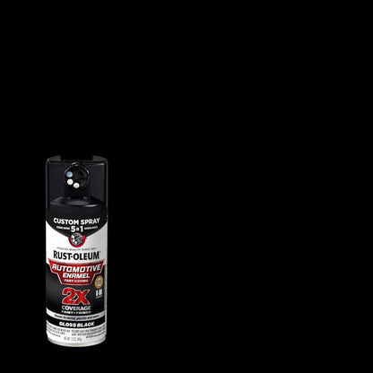 Rust-Oleum 2X Automotive Enamel Custom Spray 5-in-1 Spray Paint, 12 oz, Gloss Clear