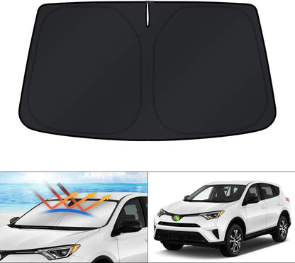 KUST Windshield Sun Shade for Toyota RAV4 2019-2022 2023 2024 2025 2026 Window Accessories Shade Sun Visor Cover Foldable Block UV Rays - Colors F
